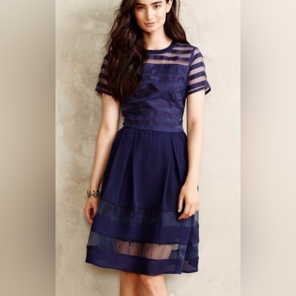 Anthropologie ELLIATT Blue Duchess Cocktail Dress XS NWOT
